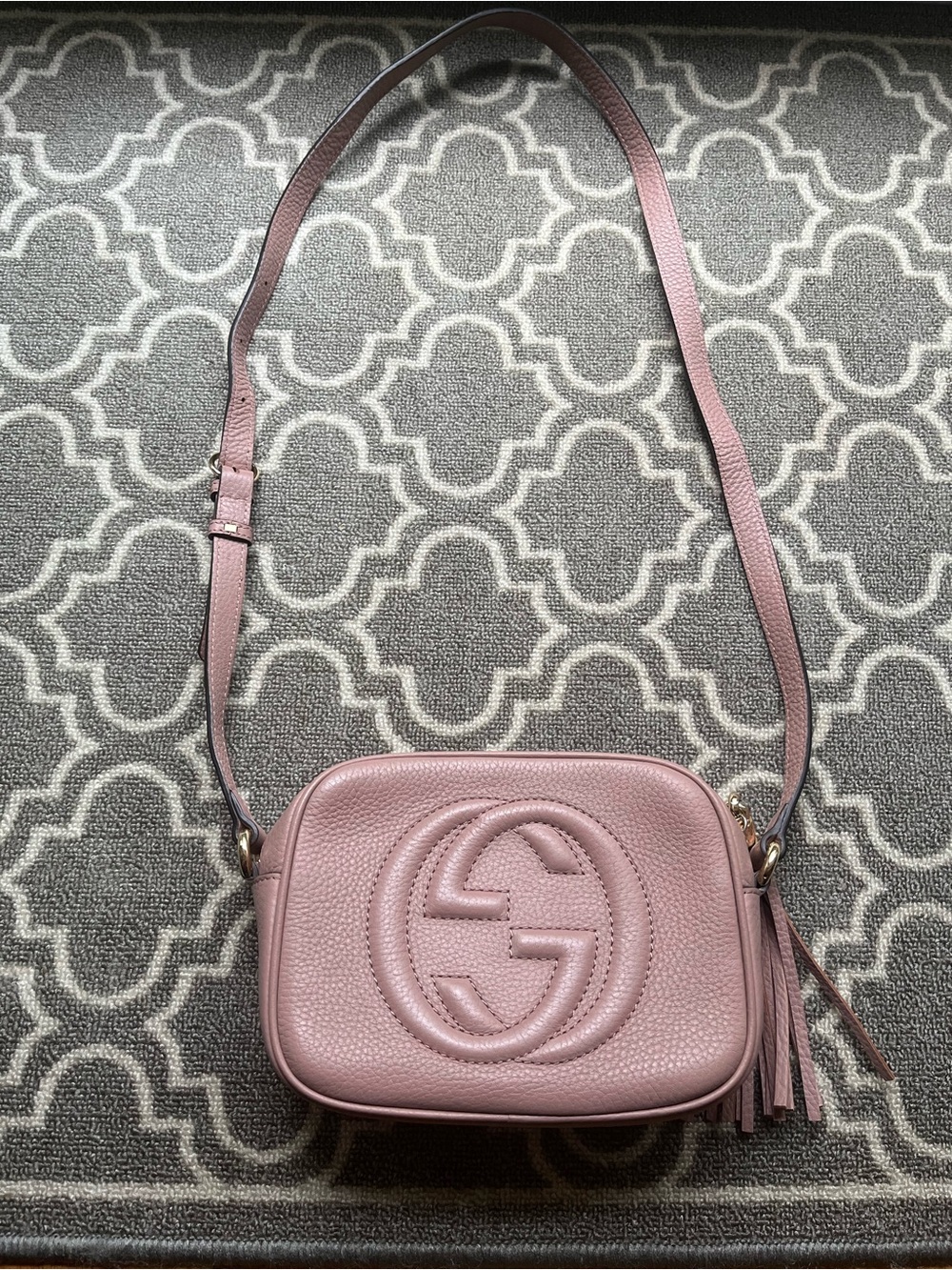 Gucci Disco- Dusty Pink Leather Crossbody Bag